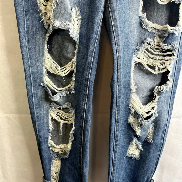 Heyson Denim Destructed Drawstring Waist Skinny Jean Size Small - Picture 5 of 9
